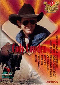 1996 High Gear Rodeo Crown Jewels #21 Cody Cowden Back